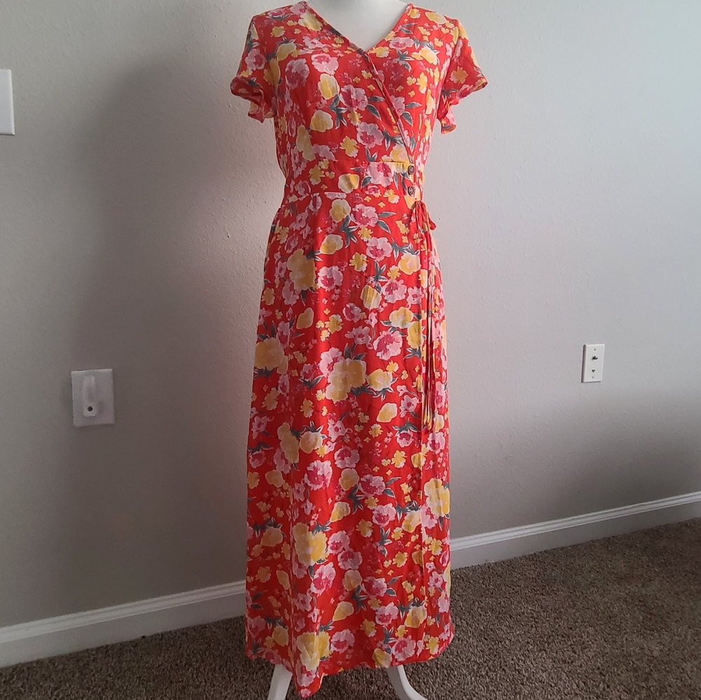 Sienna Sky Red and White Flutter Sleeve Sundress